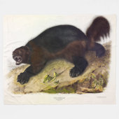 Wolverine oder Wolverene (Gulo gulo) von Audubon Fleecedecke (Vorderseite (Horizontal))