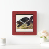 Wolverine oder Wolverene (Gulo gulo) von Audubon Quadratische Wanduhr (Zuhause)