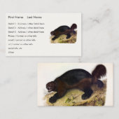 Wolverine oder Wolverene (Gulo gulo) von Audubon Visitenkarte (Vorne/Hinten)