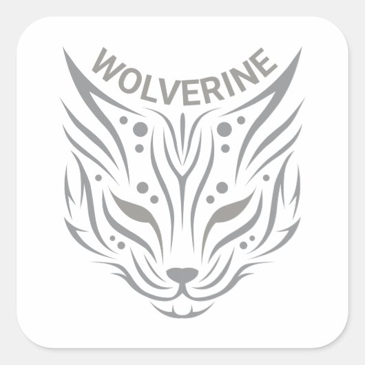 Wolverine Quadratischer Aufkleber (Vorderseite)