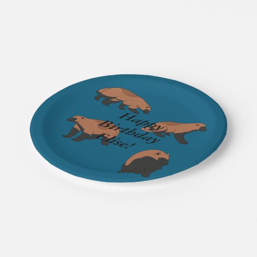 Wolverines Birthday Pappteller (Schrägansicht)