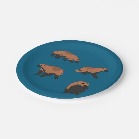 Wolverines Pappteller (Schrägansicht)