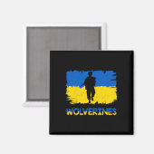 Wolverines Support Ukraine Support Ukraine Stand W Magnet (Vorderseite/Rückseite)
