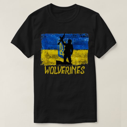 Wolverines unterstützen die Ukraine, die Ukraine-W T-Shirt (Design vorne)