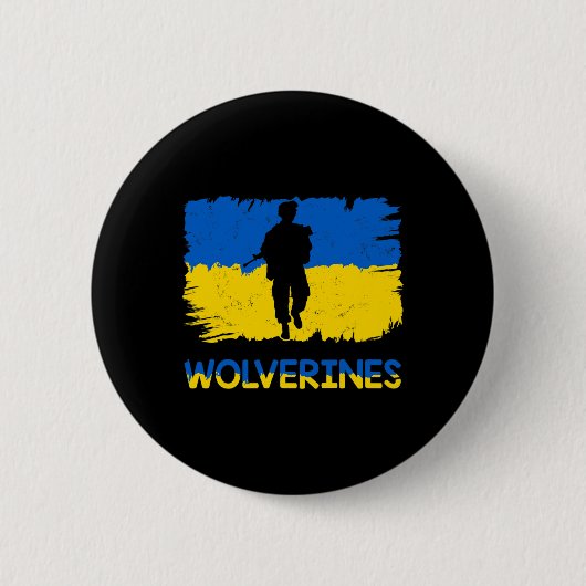 Wolverines unterstützen die Ukraine Unterstützen S Button (Vorderseite)