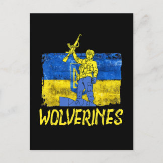 Wolverines unterstützen Ukraine, Ukraine, Wolverin Postkarte