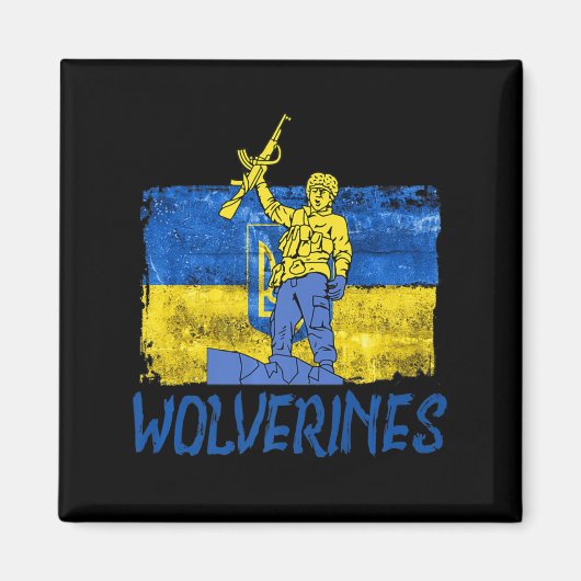 Wolverines unterstützen UkraineUkraine Wolverines Magnet (Vorne)