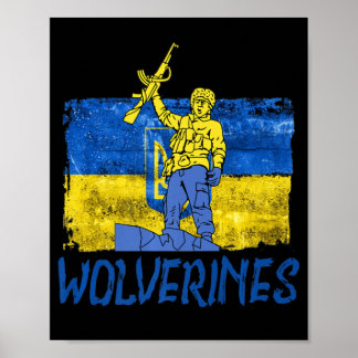 Wolverines unterstützen UkraineUkraine Wolverines  Poster