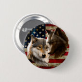 Wolves American Flag Button (Vorne & Hinten)