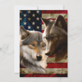 Wolves American Flag Einladung (Rückseite)