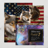Wolves American Flag Einladung (Vorne/Hinten)