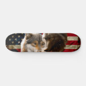 Wolves American Flag Skateboard (Horizontal)