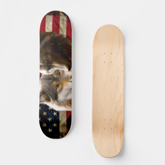Wolves American Flag Skateboard (Vorderseite)