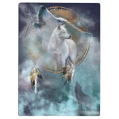 Wolves and Dream Catcher Klemmbrett (Rückseite)