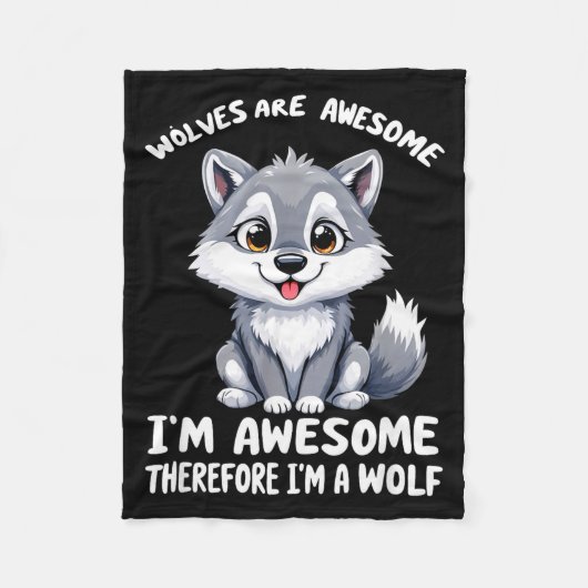 Wolves Are Awesome Funny Wolf Gif Zookeeper Fleecedecke (Vorderseite)
