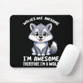 Wolves Are Awesome Funny Wolf Gif Zookeeper Mousepad (Mit Mouse)