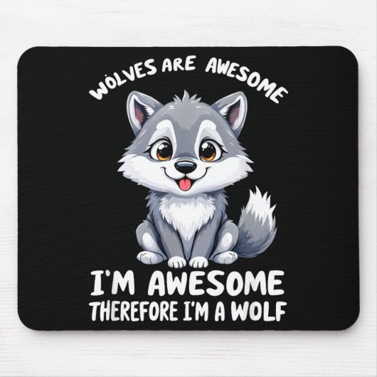 Wolves Are Awesome Funny Wolf Gif Zookeeper  Mousepad (Vorne)