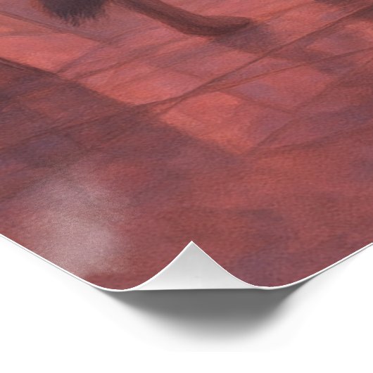 Wolves at the Sunrise Mirror Path – GeoWild Art Poster (Ecke)