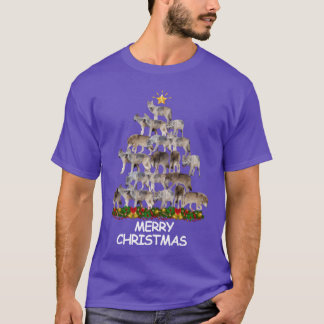 Wolves Christmasree Frohe Weihnachten lustig T-Shirt