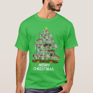 Wolves Christmasree Frohe Weihnachten lustig T-Shirt