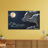Wolves Couple Design Stretched Canvas Print Leinwanddruck (Insitu (Wohnzimmer))