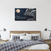 Wolves Couple Design Stretched Canvas Print Leinwanddruck (Insitu (Schlafzimmer))