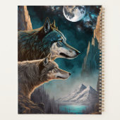 Wolves Full Moon Fantasy Landscape Planer (Rückseite)