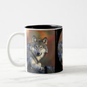 Wolves Gray Wolf Canis Lupis Zweifarbige Tasse (Links)