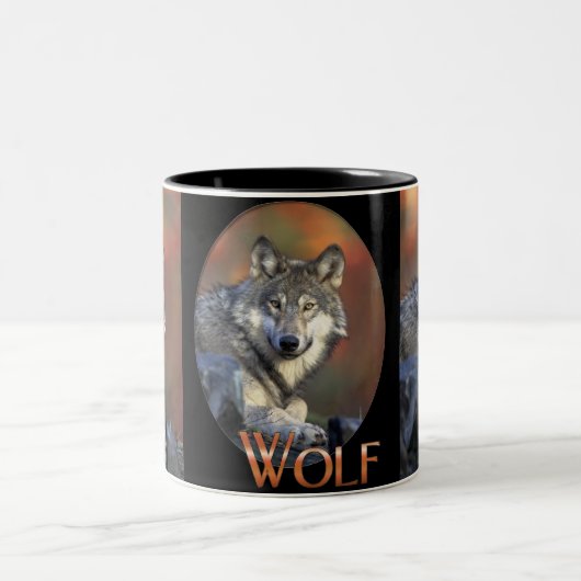 Wolves Gray Wolf Canis Lupis Zweifarbige Tasse (Mittel)