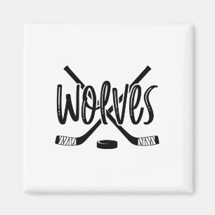 Wolves Hockey Team Mascot School Spirit Game Night Magnet