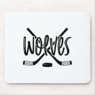 Wolves Hockey Team Mascot School Spirit Game Night Mousepad