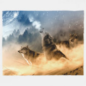 WOLVES HOWLING in der KALTE Fleecedecke (Vorderseite (Horizontal))