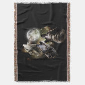 Wolves Howling Vollmond Decke (Vorderseite Vertikal)