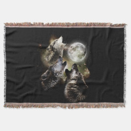 Wolves Howling Vollmond Decke