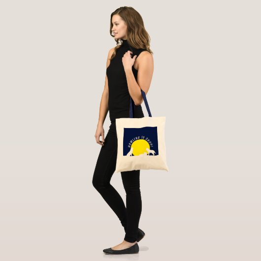 Wolves in Moonlight, Howling to Shop! Tote Bag Tragetasche (Vorderseite (Model))