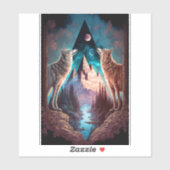 Wolves Mountain Visionary Fantasy Art Aufkleber (Blatt)