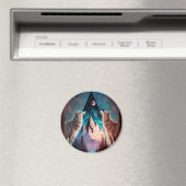 Wolves Mountain Visionary Fantasy Art Magnet (In Situ (Geschirrspüler))