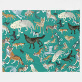 Wolves of the World (pattern) #1 Fleecedecke (Vorderseite (Horizontal))