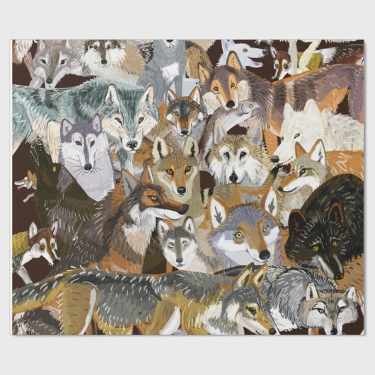 Wolves of the World puzzle Geschenkpapier (Flach)