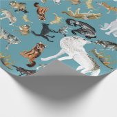 Wolves of the World Turquoise pattern Geschenkpapier (Ecke)