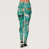 Wolves of the world Turquoise pattern Leggings (Rückseite)