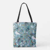 Wolves of the world turquoise pattern tasche (Rückseite)
