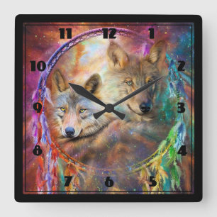 Wolves Quadratische Wanduhr