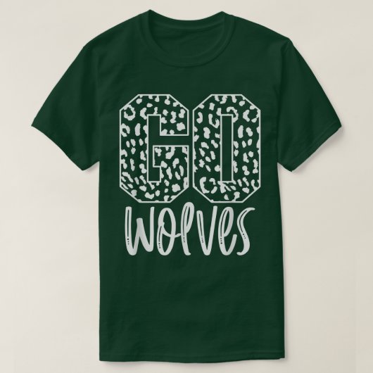 Wolves Team Mascot School Spirit Game Night Leopar T-Shirt (Design vorne)