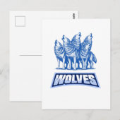 Wolves Throw Pillow Postkarte (Vorne/Hinten)
