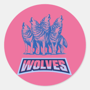 Wolves Throw Pillow Runder Aufkleber