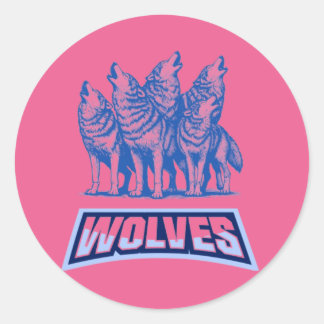 Wolves Throw Pillow Runder Aufkleber