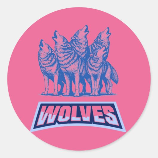 Wolves Throw Pillow Runder Aufkleber (Vorderseite)