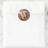 Wolves Trio Runder Aufkleber (Tasche)