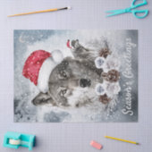 Wolves Watercolor Winter Weihnachtszettel Seidenpapier (Basteln)